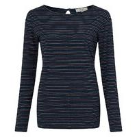 east stripe boat neck top navy