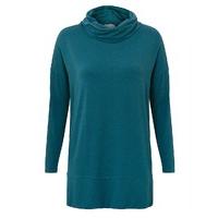 east slouchy cowl neck jersey teal