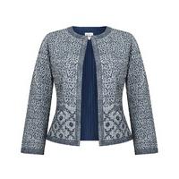 East Tile Print Quilted Jacket NAVY