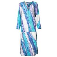 east linen abstract print kaftan capri