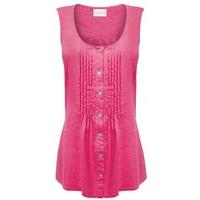 East Sleeveless Linen Pintuck Top HOTPINK