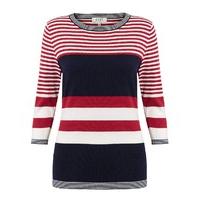 east combination stripe jumper navy