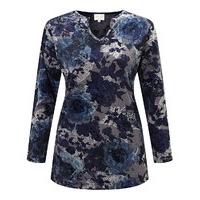 East Flocked Jersey Top INDIGO