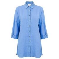 East Oversized Linen Shirt CORNFLOWER