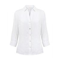 East Linen Fitted Shirt WHITE