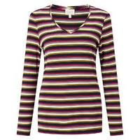 East Stripe V Neck Top MULTI