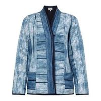 East Shibori Print Quilted Jacket INDIGO