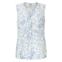 East Antoinette Print Sleeveless Shirt WHITE