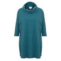 East Stripe Cowl Neck Top TEAL