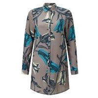 East Silk Tulip Print Oversized Shirt ASH