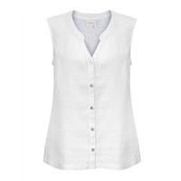 East Linen Sleeveless Shirt WHITE