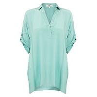 East Silk Handkerchief Hem Shirt CELADON