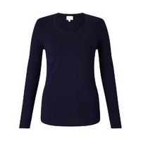 east long sleeve jersey top navy