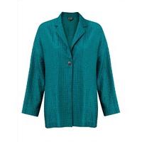 East Calvin Silk Embroidery Jacket TEAL