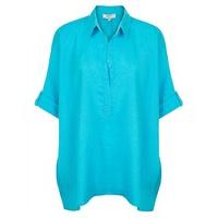 east linen handkerchief hem top turquoise