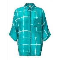 East Feliz Silk Shibori Shirt TEAL