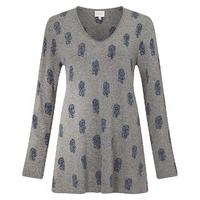 east booti print jumper grey