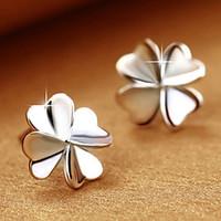 Earring Stud Earrings Jewelry Women Platinum / Alloy / Rhinestone 2pcs Silver