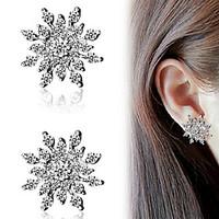 Earring Alphabet Shape Stud Earrings Jewelry Women Fashion Party / Daily / Casual Alloy / Rhinestone 1 pair Silver