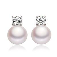 earring 925 sterling silver imitation pearl stud earrings jewelry wedd ...