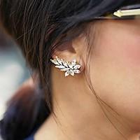 Earring Leaf Clip Earrings Jewelry Party / Casual Crystal / Alloy 1pc Gold / Silver