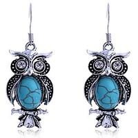 Earring Animal Shape / Owl Drop Earrings Jewelry Women Daily Alloy Blue