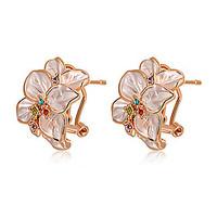 Earring Stud Earrings Jewelry Party / Daily / Casual Crystal / Alloy Gold / White