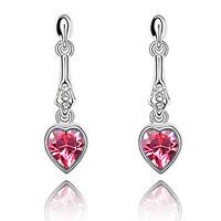 Earrings Set Crystal Love Heart Euramerican Chrome Jewelry For Wedding Party Birthday Gift 1 pair