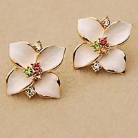 Earring Flower Stud Earrings Jewelry Women Wedding / Party / Daily / Casual Gold Plated