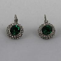 Earring Clip Earrings Jewelry Women Party / Daily Crystal / Alloy / Rhinestone 1set Green