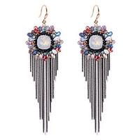 Earrings Set Crystal Tassel Euramerican Fashion Personalized Alloy Rainbow Blue Jewelry For Wedding Party Birthday Gift 1 pair