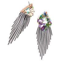 Earrings Set Crystal Tassel Euramerican Fashion Personalized Alloy Rainbow Jewelry For Wedding Party Birthday Gift 1 pair