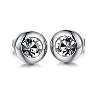 Earring Stud Earrings Jewelry Women Wedding / Party / Daily / Casual Zircon / Titanium Steel Silver