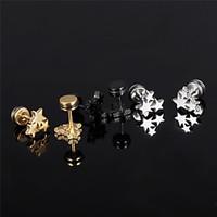 Earring Star Stud Earrings Jewelry Women / Men Wedding / Party / Daily / Casual / Sports Titanium Steel 1set Gold / Black / White