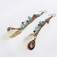 earrings set jewelry euramerican fashion personalized gem feather allo ...