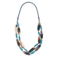 East Double Strand Resin Necklace NAVY