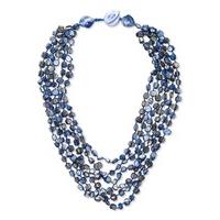 East Multi Layered Shell Necklace BLUE