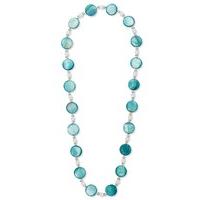 East Glass Circle and Bead Necklace CELADON