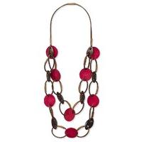 East Zita Disc & Link Cord Necklace ROUGE