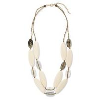 East Large Oval Bead Necklace CREAM