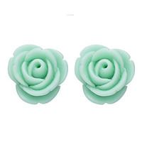 Earring Flower Stud Earrings Jewelry Women Fashion Daily / Casual Resin 1 pair Light Green