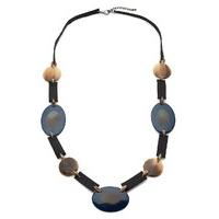 East Oval Link Resin Necklace NAVY