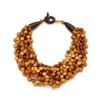 East Wood Disc Layer Necklace OCHRE