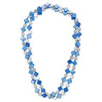 East Long Small Square Bead Necklace OCEAN