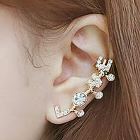 Ear Cuffs Alloy Rhinestone Simulated Diamond Jewelry Daily Casual 1pc