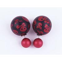 Earring Oval, Jewelry 1 pair Adorable Alloy / Glass Black / White / Red / Brown Party