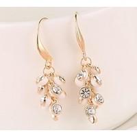 Earring Drop Earrings Jewelry Women Wedding / Party / Daily / Casual / Sports Alloy / Zircon / Gold Plated