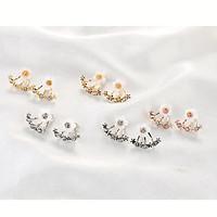 Earring Flower Stud Earrings Jewelry Women Daily / Casual Alloy / Rhinestone 1 pair Gold / Silver / Rose Gold