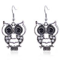 Earring Animal Shape / Owl Drop Earrings Jewelry Women Party / Daily / Casual Crystal / Silver Plated 2pcs