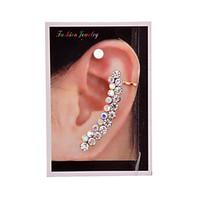 earring ear cuffs jewelry women party daily casual crystal silver plat ...